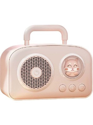 Fixup Sevimli Tasarımlı Taşınabilir Radyolu Bluetooth Hoparlör Pembe