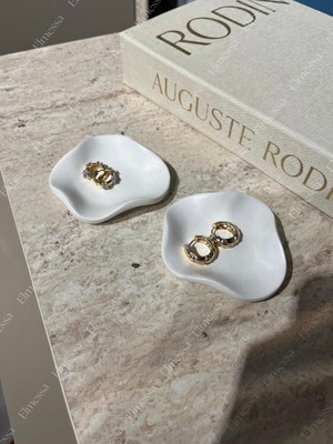 Elmessa 2li Dekoratif Takı TABAĞI,YÜZÜKLÜK,KÜPELIK(8X8CM)