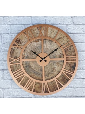 PremiumPort Bakır Duvar Saati 50X50CM, Şık ve Modern Tasarım, Ev ve Ofis Dekoru