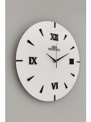 PremiumPort Şık Dekoratif Roma Rakamlı Aynalı Duvar Saati 37X37CM, Sessiz Mekanizma