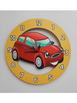 PremiumPort Renkli Eğlenceli Çocuk Duvar Saati, 40X40 Cm, Lazer Kesim, Uv Baskılı