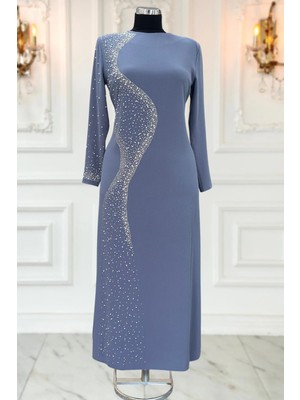 Modaviki Didar Tesettür Abiye Gri ISR1034