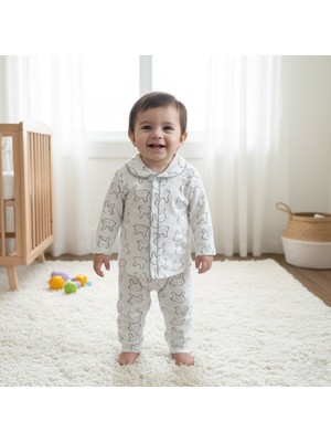 Buufuu Bebek Takım Pamuklu Uzun Kollu Baskılı Alt Üsst