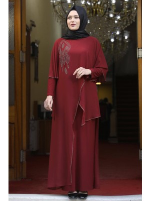 Modaviki Aylin Abiye Bordo ISR620