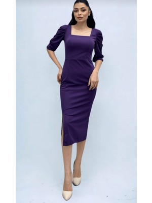 Arin Kare Yaka Ara Boy Elbise