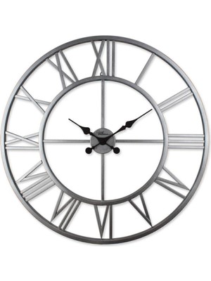 PremiumPort Büyük Boy Ferforje Duvar Saati, Salon Tipi, 76 Cm, Şık ve Modern Tasarım