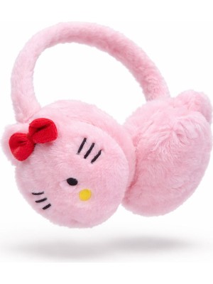 The Littles Kids Hello Kitty Model Pembe ve Beyaz Renk Peluş Esnek Kız Çocuk Kulaklık
