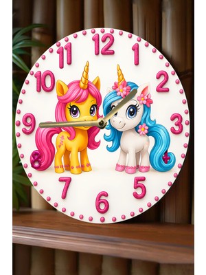 PremiumPort Ahşap Yuvarlak Duvar Saati, Kuvars Hareketli, 3D Görünüm, Çocuk Odası Dekorasyonu