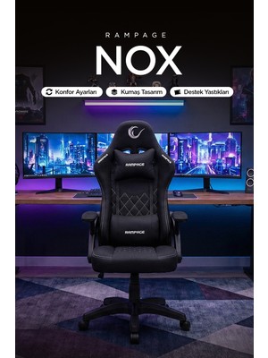Rampage KL-R43 Nox Terletmez Kumaş Siyah/gri Oyuncu Koltuğu