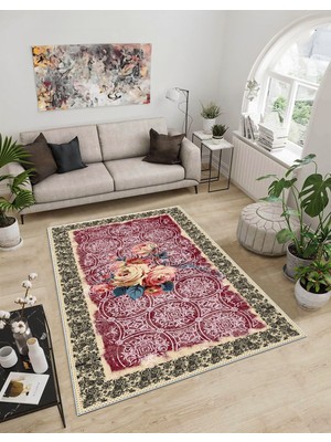 Dijidekor Shine M(269) Bordo Saçaksız Mutfak Koridor Yolluk Salon Yatak Odası Halısı