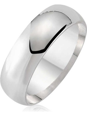 Fumeyabi Düz Bombeli Gümüş Alyans - 6 mm