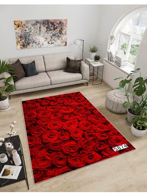 Dijidekor Shine M(12) Kırmızı Saçaksız Mutfak Koridor Yolluk Salon Yatak Odası Halısı