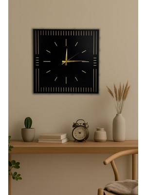 PremiumPort Şık Kare Ahşap Duvar Saati, Modern ve Estetik Tasarım