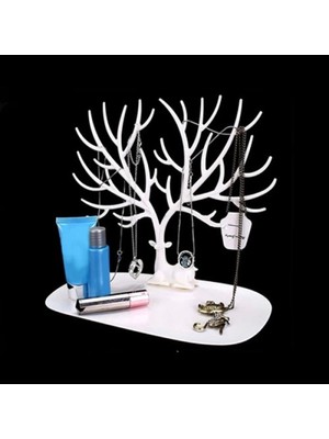 Eco Lounge Geyik Tasarımlı Takı Standı Beyaz