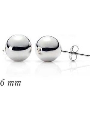 Fumeyabi Gümüş Top Küpe - 6 mm