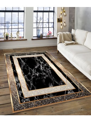 Dijidekor Shine M(152) Siyah Saçaksız Mutfak Koridor Yolluk Salon Yatak Odası Halısı