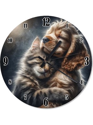 PremiumPort Sevimli Yavru Hayvanlar Temalı Akarlı Duvar Saati, Şık ve Pratik Dekor