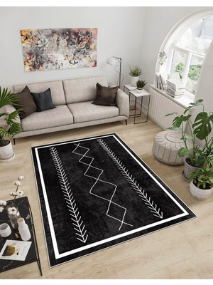 Dijidekor Shine M(296) Siyah Saçaksız Mutfak Koridor Yolluk Salon Yatak Odası Halısı