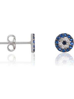 Fumeyabi Gümüş Nazar Çivili Küpe