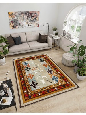 Dijidekor Shine M(18) Turuncu Saçaksız Mutfak Koridor Yolluk Salon Yatak Odası Halısı