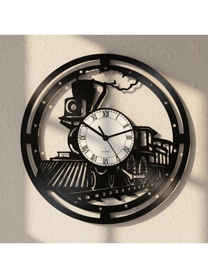 PremiumPort Retro Tren Temalı Duvar Saati, Şık ve Özgün Dekorasyon Seçeneği