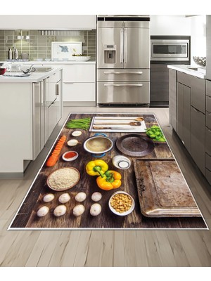 Dijidekor Shine M(250) Kahverengi Saçaksız Mutfak Koridor Yolluk Salon Yatak Odası Halısı