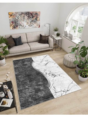 Dijidekor Shine M(64) Antrasit Saçaksız Mutfak Koridor Yolluk Salon Yatak Odası Halısı