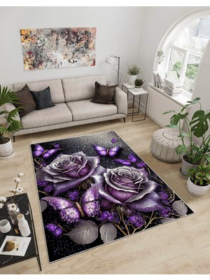 Dijidekor Shine M(265) Mor Saçaksız Mutfak Koridor Yolluk Salon Yatak Odası Halısı