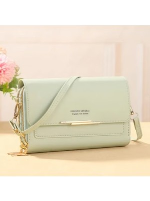 Çok Fonksiyonlu Mini-Büyük Crossbody Omuzdan Askili Çanta (Açık Yeşil)