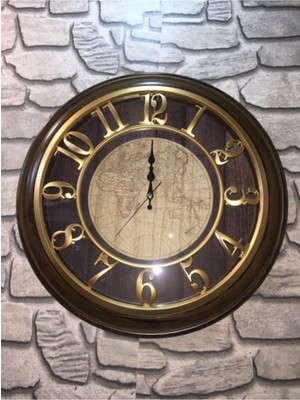 PremiumPort Büyük Boy Kabartma Rakamlı Dekoratif Duvar Saati 46 cm Yeni Model