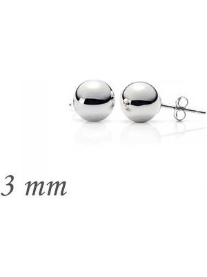 Fumeyabi Gümüş Top Küpe - 3 mm