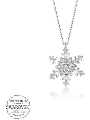 Fumeyabi Swarovski Taşlı Gümüş Kartanesi Bayan Kolye