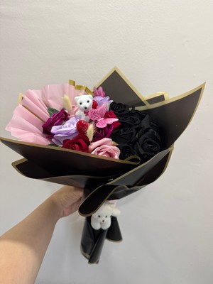 Kamira Özel Tasarım Senden Önce Senden Sonra Gül Buketi Ayıcık ve Kelebek Detaylı Hediye Seti