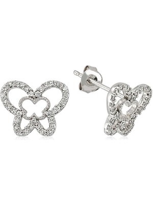 Fumeyabi Gümüş Çivili Kelebek Küpe