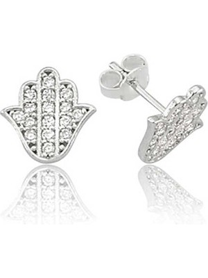 Fumeyabi Gümüş Fatma Ana Eli Çivili Küpe