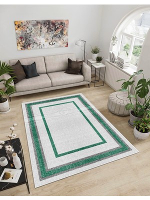 Dijidekor Shine M(34) Yeşil Saçaksız Mutfak Koridor Yolluk Salon Yatak Odası Halısı