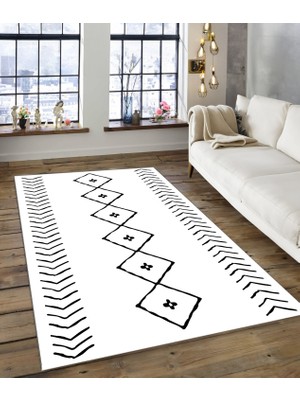 Dijidekor Shine M(198) Beyaz Saçaksız Mutfak Koridor Yolluk Salon Yatak Odası Halısı