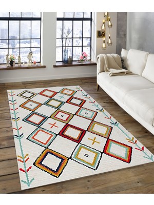 Dijidekor Shine M(189) Beyaz Saçaksız Mutfak Koridor Yolluk Salon Yatak Odası Halısı