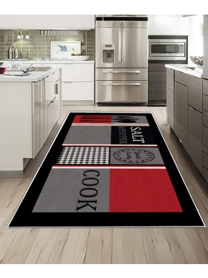 Dijidekor Shine M(253) Kırmızı Saçaksız Mutfak Koridor Yolluk Salon Yatak Odası Halısı