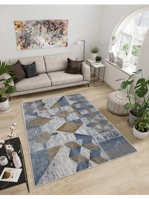 Dijidekor Shine M(186) Lacivert Saçaksız Mutfak Koridor Yolluk Salon Yatak Odası Halısı