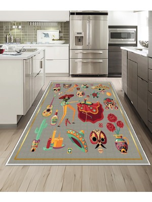 Dijidekor Shine M(261) Kırmızı Saçaksız Mutfak Koridor Yolluk Salon Yatak Odası Halısı