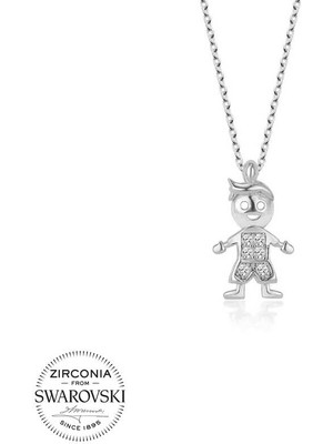 Fumeyabi Swarovski Gümüş Çocuk Bayan Kolye