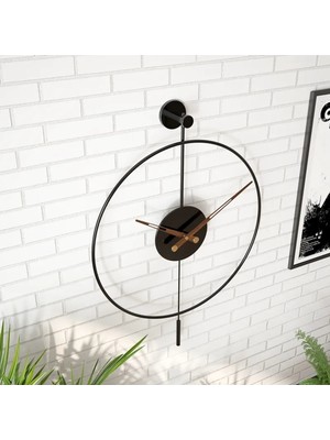 PremiumPort Modern Siyah Metal Duvar Saati 50X75CM, Şık ve Büyük Dekorasyon Parçası