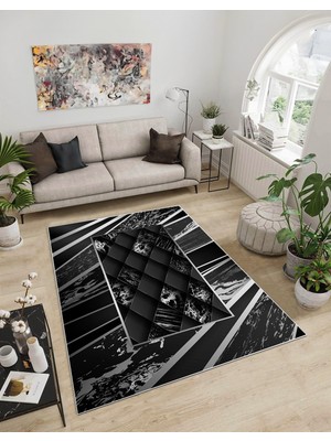 Dijidekor Shine M(49) Antrasit Saçaksız Mutfak Koridor Yolluk Salon Yatak Odası Halısı