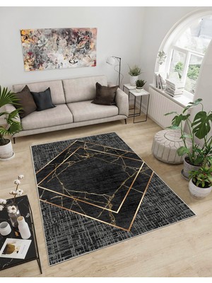 Dijidekor Shine M(94) Antrasit Saçaksız Mutfak Koridor Yolluk Salon Yatak Odası Halısı