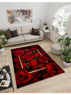 Dijidekor Shine M(72) Kırmızı Saçaksız Mutfak Koridor Yolluk Salon Yatak Odası Halısı