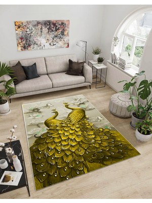 Dijidekor Shine M(276) Sarı Saçaksız Mutfak Koridor Yolluk Salon Yatak Odası Halısı