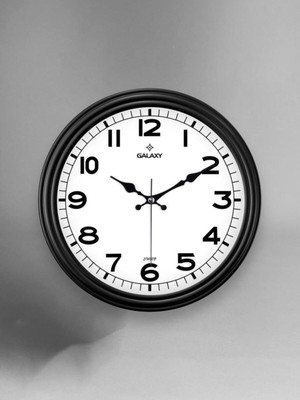 PremiumPort 30 cm Siyah Klasik Sessiz Duvar Saati, Zarif ve Şık Tasarım