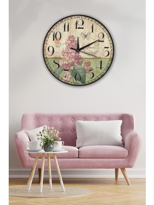 PremiumPort Şık Retro Tarzlı 35X35CM Duvar Saati, Zarif ve Modern Dekorasyon Parçası