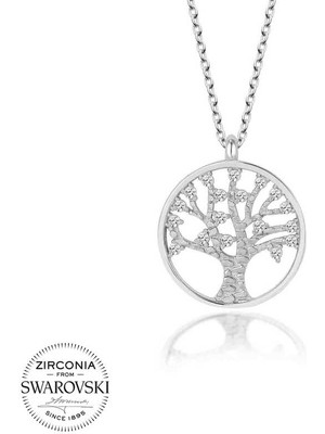 Fumeyabi Swarovski Taşlı Gümüş Hayat Ağacı Bayan Kolye